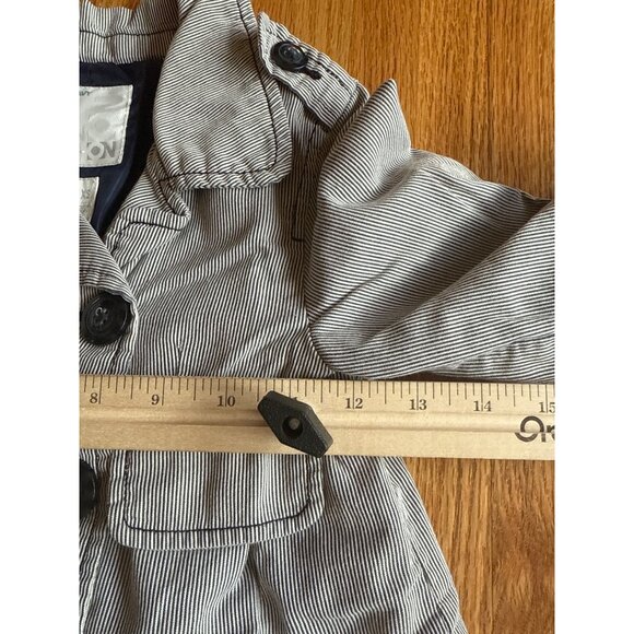 Old Navy Girls XS Blue & White Striped Double-Breasted Peacoat Jacket - Picture 4 of 11